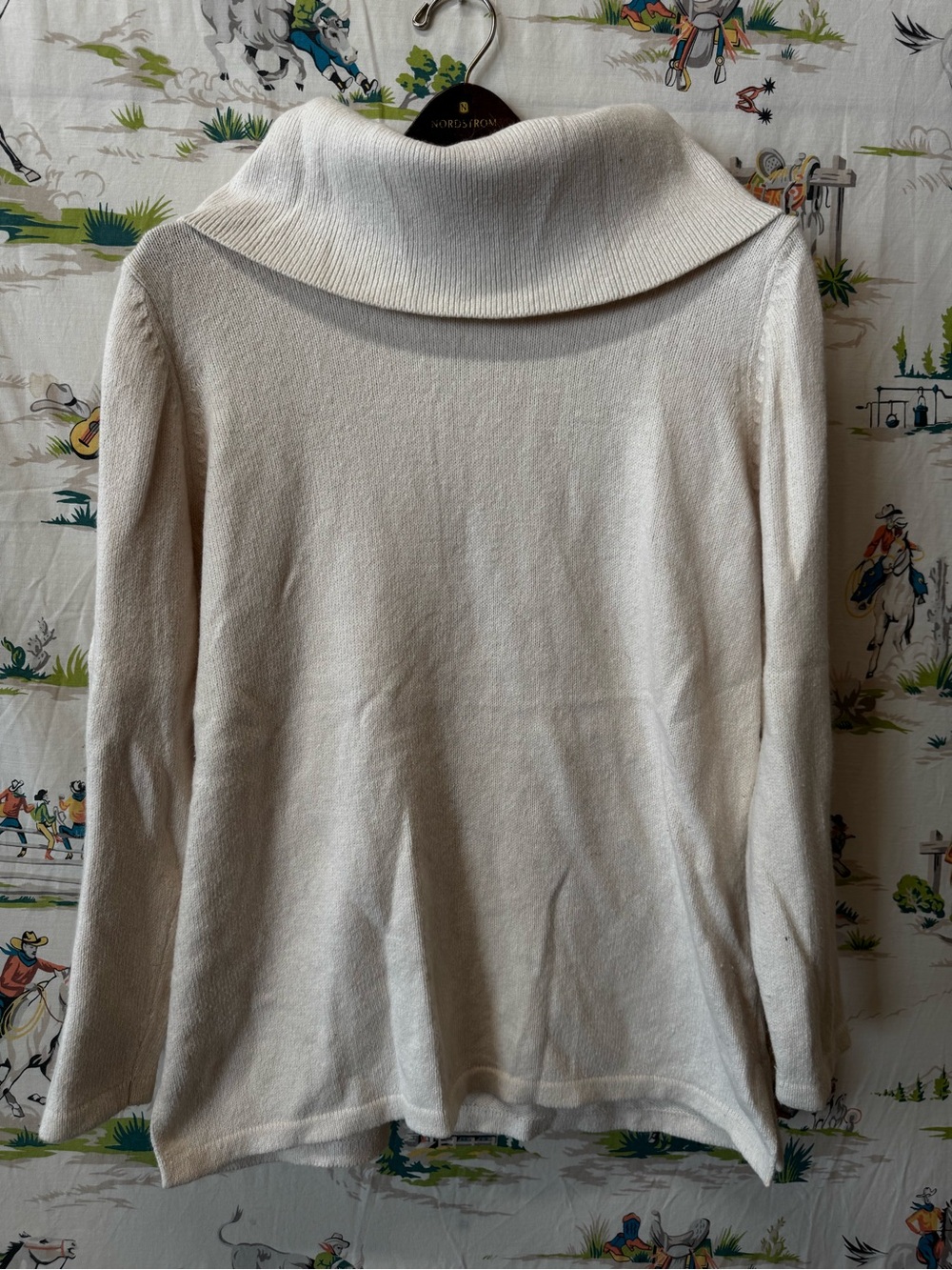 Coldwater Creek Cream Shawl-Collar Sweater - size medium